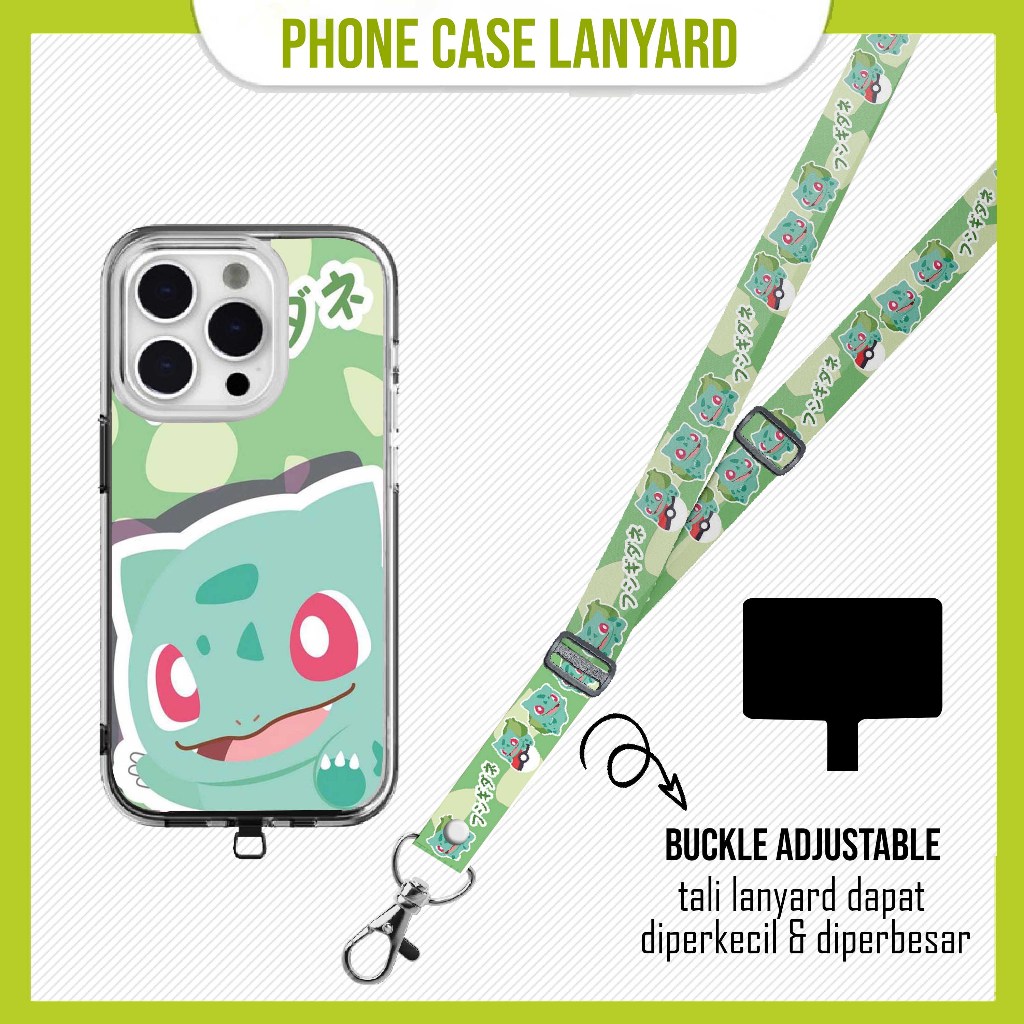 GANTUNGAN [SOFTCASE SET] Pokemon Bulbasaur Case Lanyard Mobile Phone Hanger a15 a16 a54 a74 a76 a96 