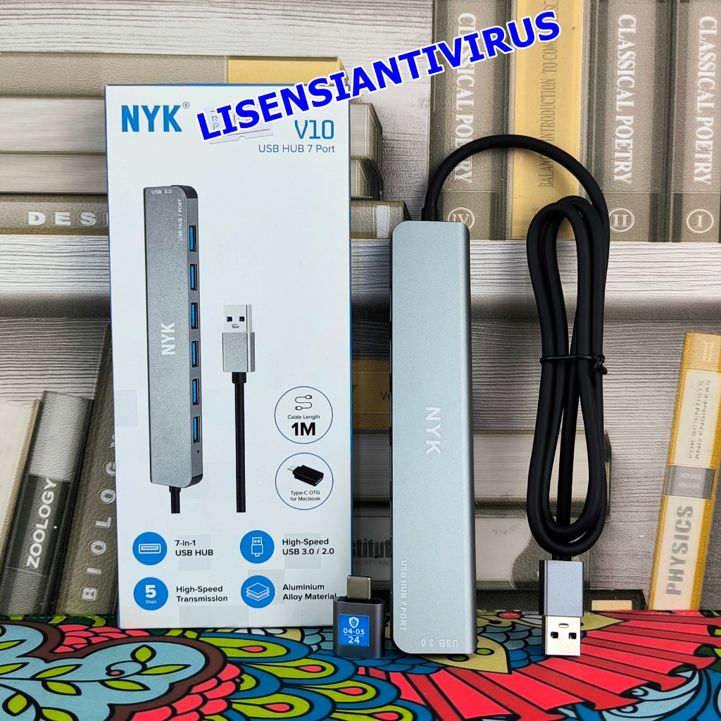 USB HUB 3.0 NYK V10 7 พอร์ตสาย 1M + OTG Type-C รองรับ Mac UH3 NV10