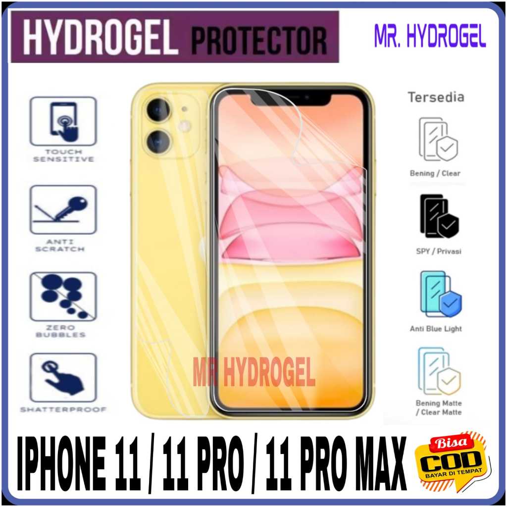 ไฮโดรเจลป้องกันรอยขีดข่วน IPHONE I1 / 11 PRO / 11 PRO MAX Clear Matte Blue Light Anti Spy Best Anti-