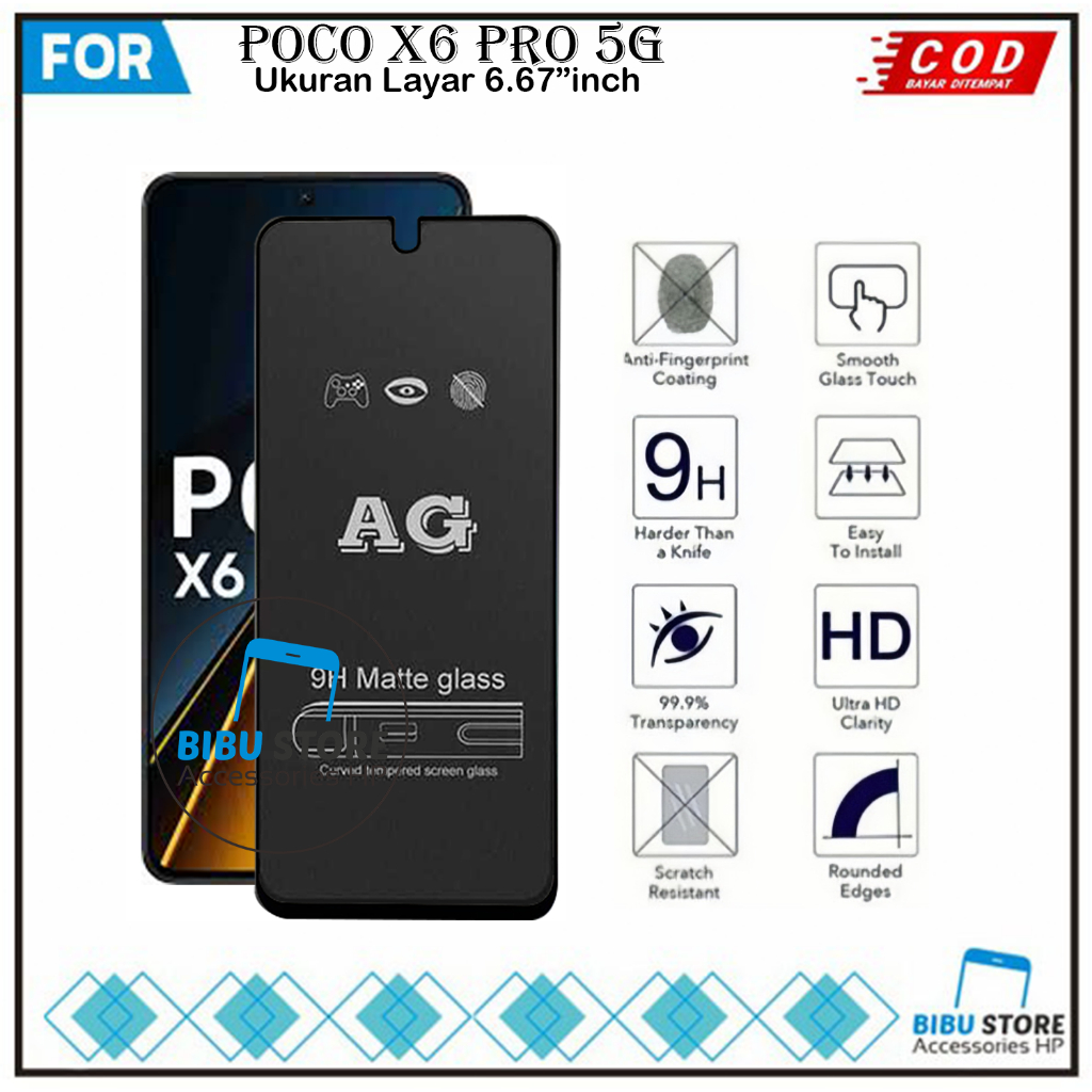 กระจกนิรภัย Xiaomi Poco X6 Neo 5G X6 Pro 5G X6 Anti-Scratch Full Cover Glass