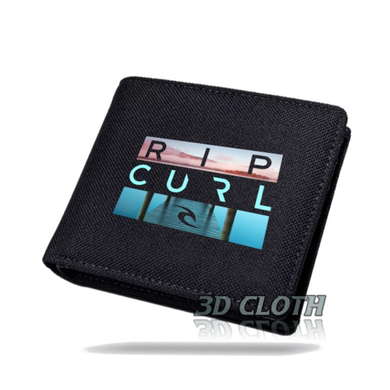 Distro Canvas Wallet - กระเป๋าสตางค์ผ้าใบพับได้แฟชั่นร่วมสมัยสําหรับผู้ชายและผู้หญิง - RIPCURL LOGO
