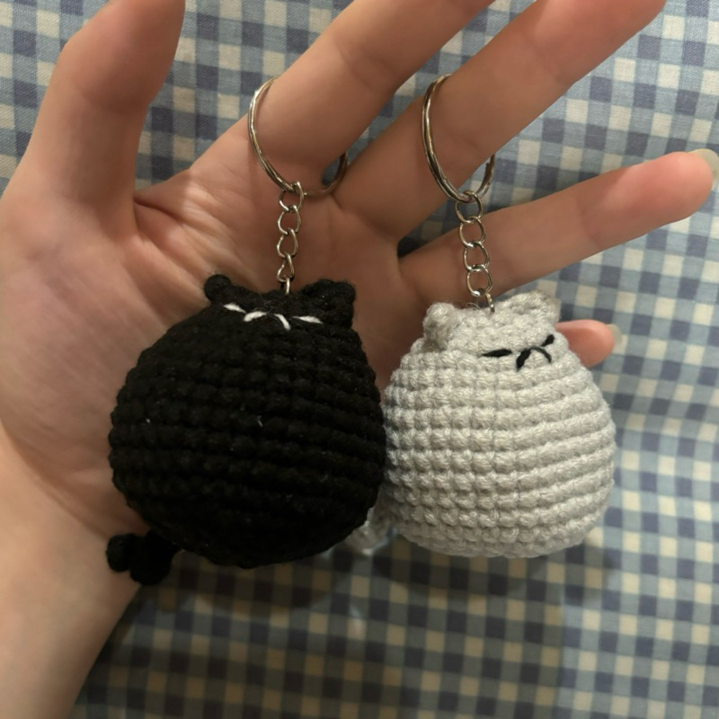 GANTUNGAN Plushie Chunky Grumpy Cat Amigrumi | พวงกุญแจถัก Amigrumi Chunky Grumpy Cat | พวงกุญแจถัก 