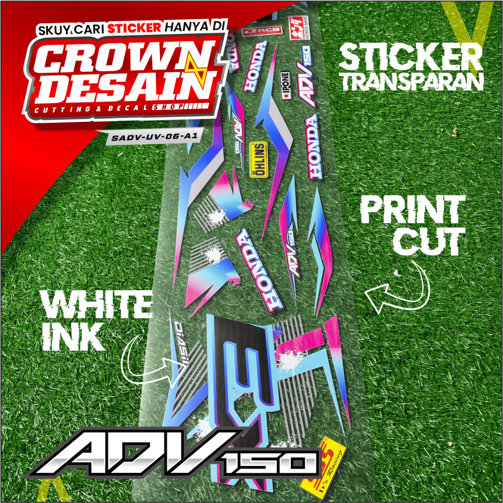 ADV 150 Custom Exciter Rainbow Premium Transparent UV Striping - ADV 150 Rainbow Variation Striping 