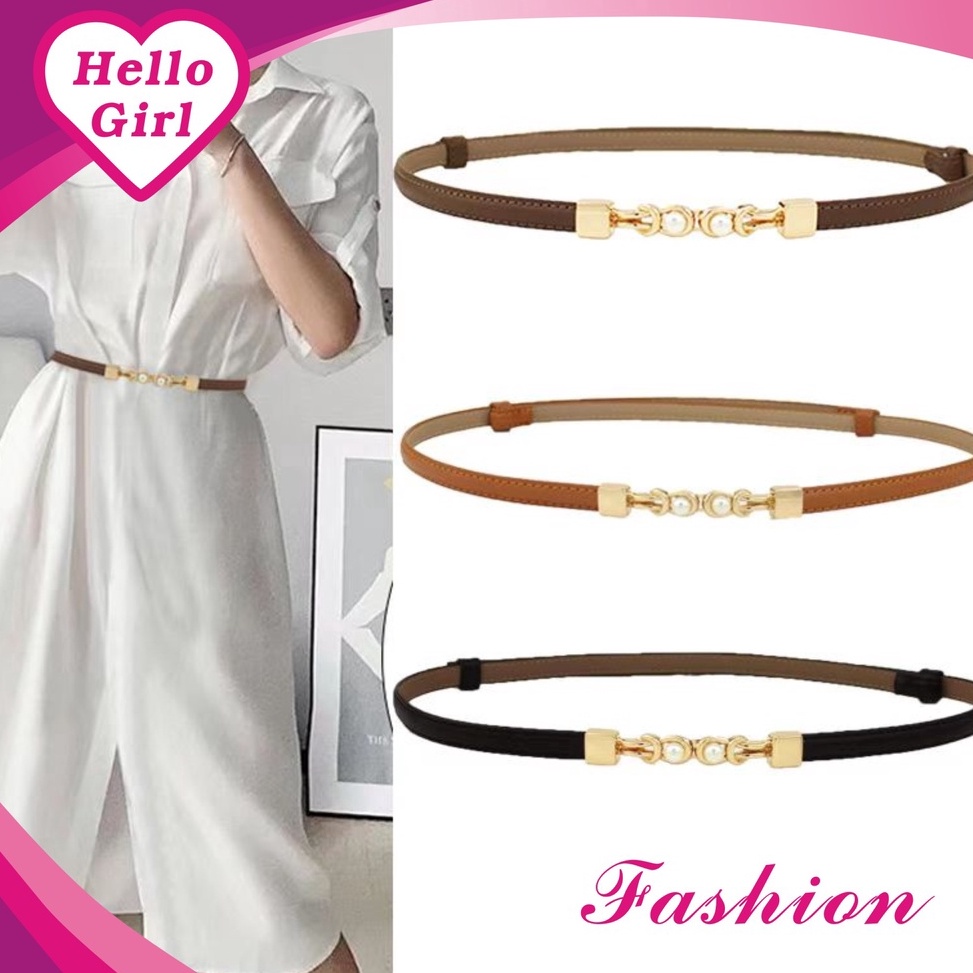 Hello Girl YD2 เข็มขัดผู้หญิงเข็มขัดบางธรรมดานําเข้าเกาหลี