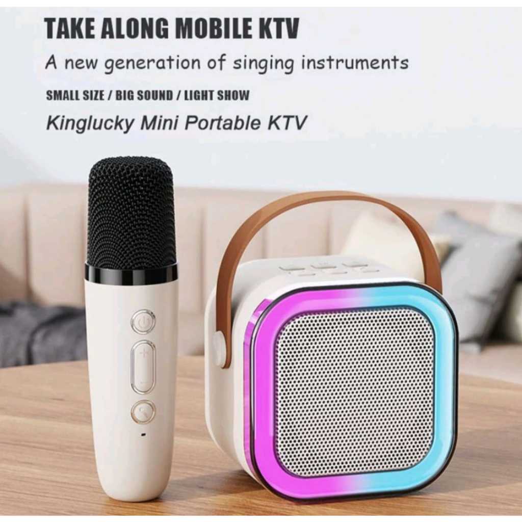 Mini 2Mic Karaoke Bluetooth Speaker 1 ชุดลําโพงพกพา