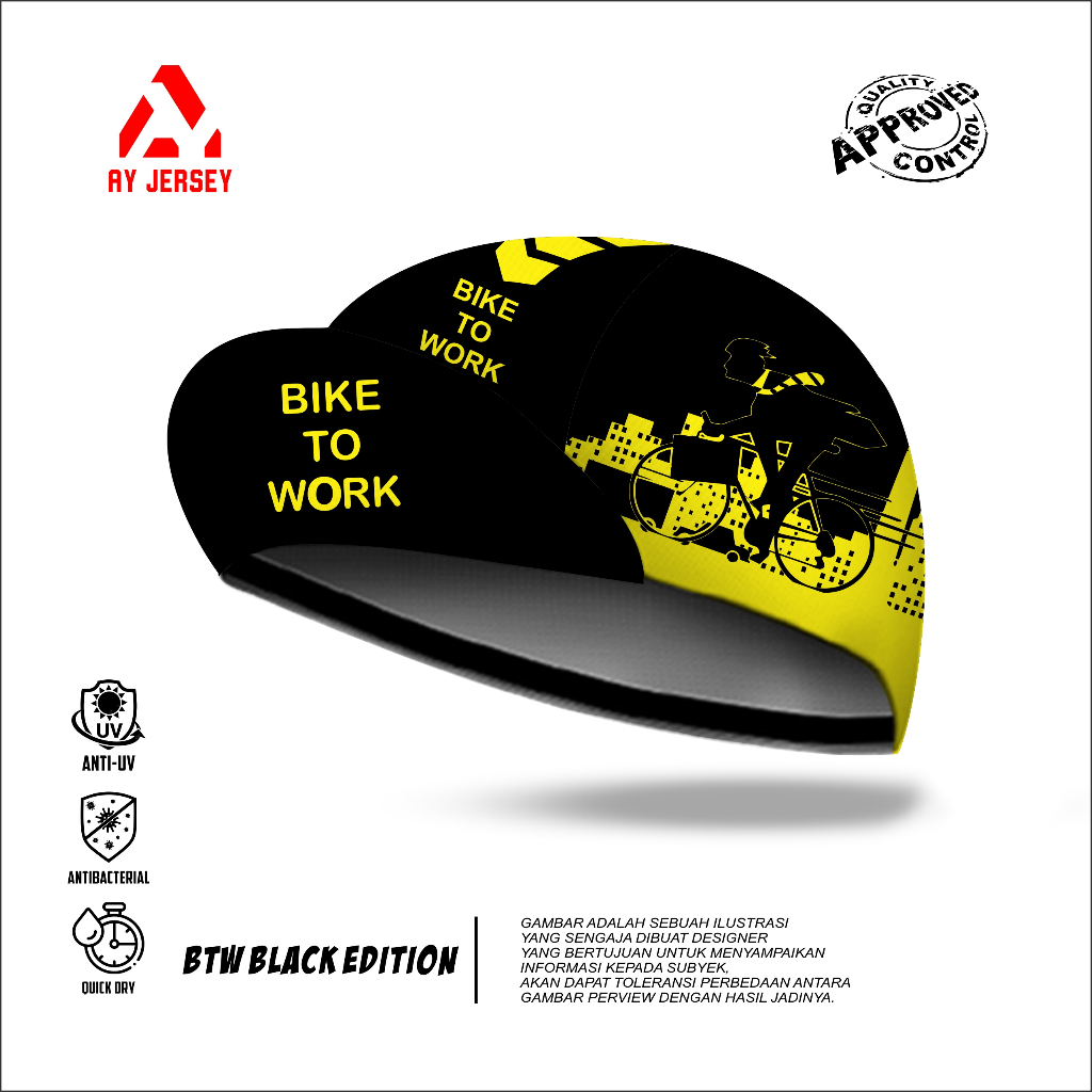 CYCLING CAP RUNNING BIKE CAP | เสื้อเกราะ CYCLING | BTW สีดํา