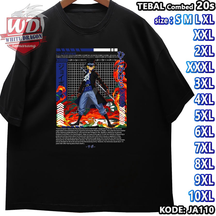 SABO ONE PIECE เสื้อยืดขนาดใหญ่รหัส JA110 JUMBO 2XL 3XL 4XL 5XL 6XL 7XL 8XL 9XL 10XL
