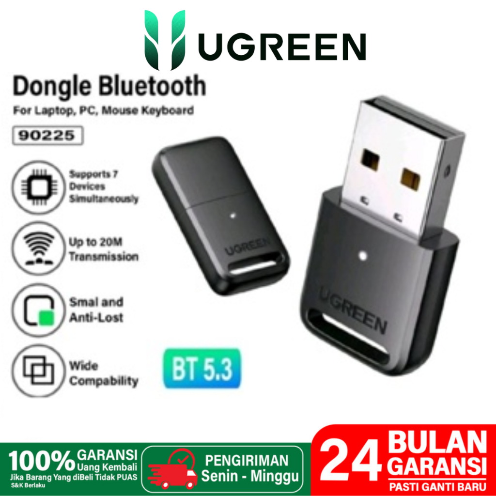 อะแดปเตอร ์ USB Ugreen Bluetooth 5.3 สีดํา 90225