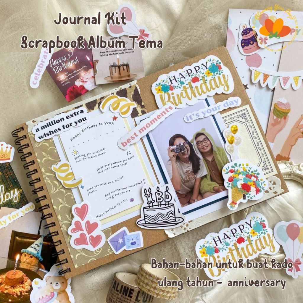 Bloomingyouourdays Journal Kit วันเกิดรักวารสารครบรอบวาเลนไทน์สมุดภาพอัลบั้มวินเทจสมุดภาพครบรอบของขวัญวันเกิดการ์ดอวยพร Hampersของขวัญครบรอบวันเกิดสําเร็จการศึกษา