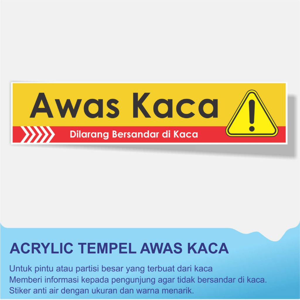 RK BEWARE OF ACRYLIC GLASS, FREE ADHESIVE, JUST INSTALL, กันน้ํา