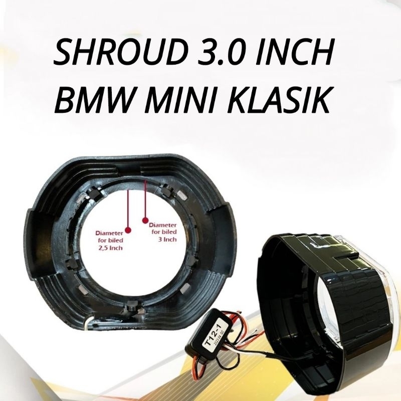 โปรเจ็กเตอร์คลาสสิก BMW 3.0 นิ้ว Shroud ขนาดมาตรฐานและมินิ รูปที่ 6