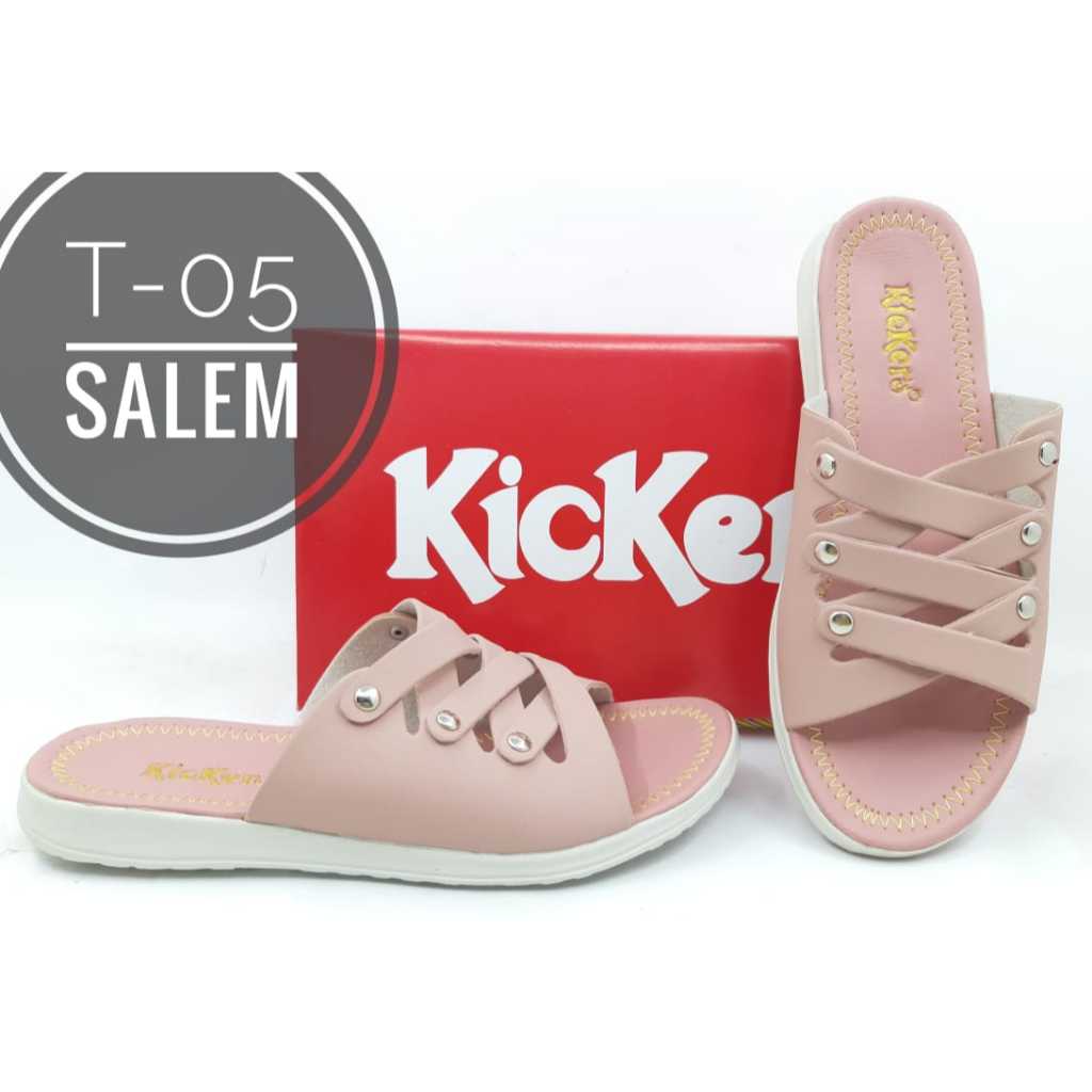 Kickers รองเท้าแตะแบบสวมสไตล์เกาหลีของผู้หญิง T-05/PR-06