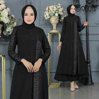 GAMIS ABAYA TURKEY BORDIR BELAH SAMPING FULL HITAM MEWAH TERLARIS DIVVSAA.COLLECTION