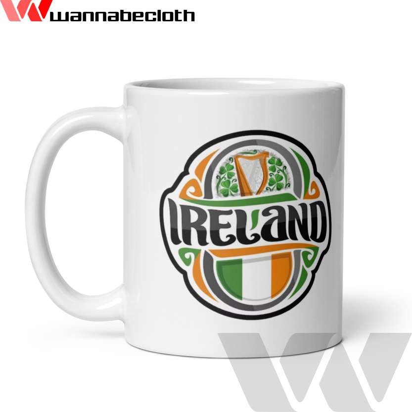 Irlandia Mug Ireland Glass Irlandia Ireland Mug แก้วของที่ระลึกระดับโลกพิมพ์แก้วที่กําหนดเองพิมพ์