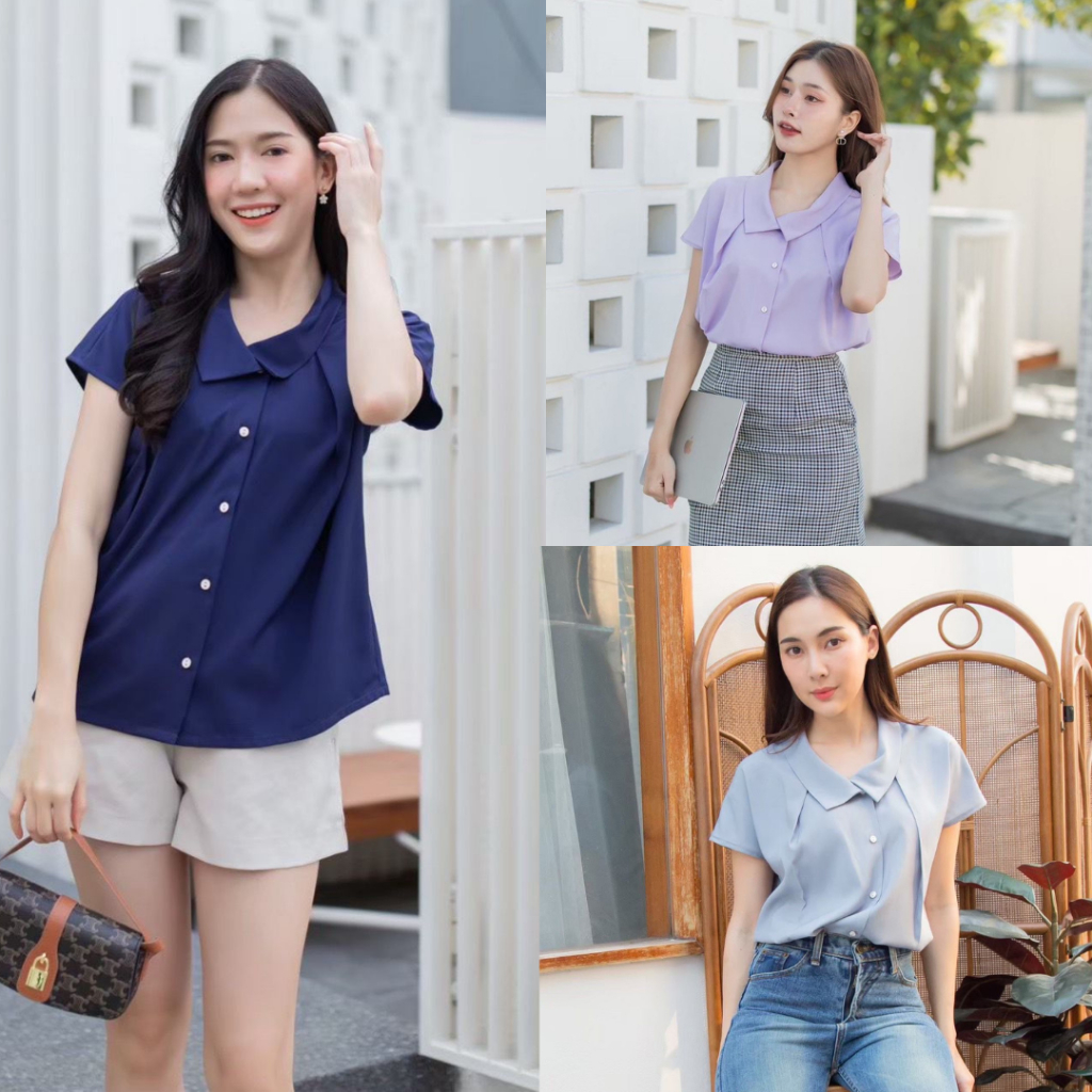 L154 เสื้อเชิ้ตผ้าซาตินผู้หญิง (L154 03)