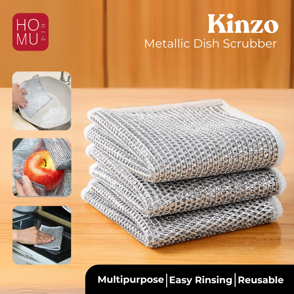 Homu Kinzo Metallic Dish Scrubber Wire Cloth Stain Remover บนกระทะและกระทะป ้ องกันรอยขีดข ่ วน