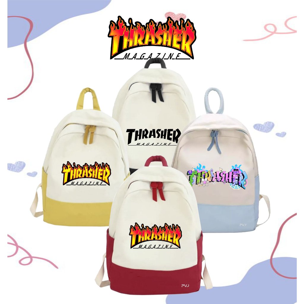 Pvj Thrasher Magazine Backpack for Boys and Girls for Elementary School Middle School