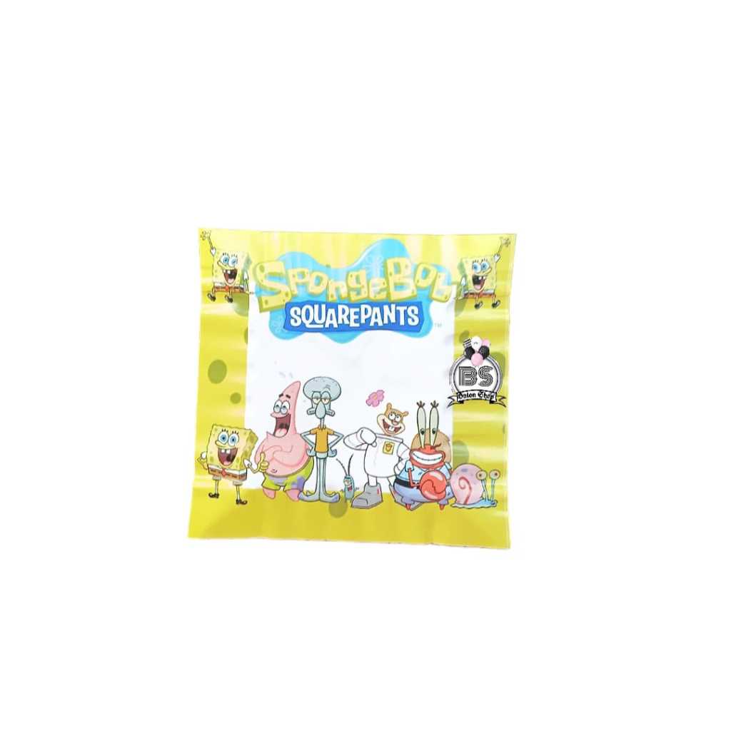 (1 PACK CONTAINS 10 ชิ้น) SPONGEBOB BIRTHDAY CAKE PAPER PLATES / BIRTHDAY CAKE BOX PLATES