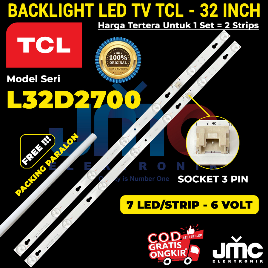 TCL 32 นิ้ว LED TV BACKLIGHT L-32D2700 L32D2700 32D2700 7 LED 6 VOLT