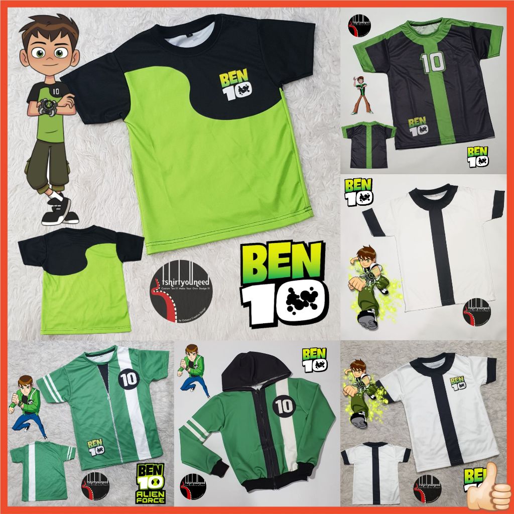 FULLPRINT เสื้อยืดเสื้อแจ็คเก็ตเด็กผู้ใหญ่เครื่องแต่งกาย Ben 10 Tennyson Omniverse BEN10