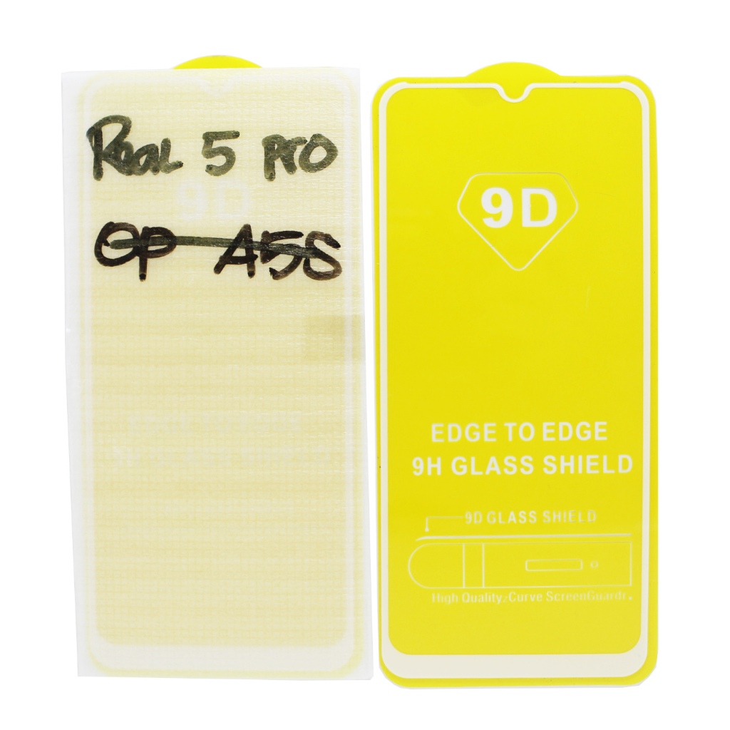 TEMPERED GLASS 9D RE 5- 2019 RMX1911 WHITE = 5S C3 5i C11 NARZO 30A