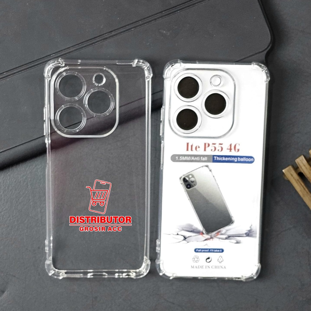 ITEL P55 NFC CASE AIRBAG ANTI CRACK THICK CLEAR SOFTCASE ITEL P55 NFC