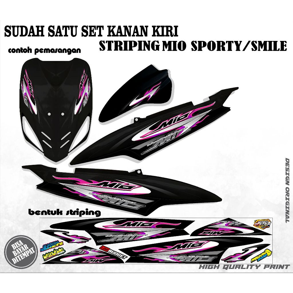 Yamaha mio smile/sporty/สติ๊กเกอร์แถบเก่าพร้อม Cool motif