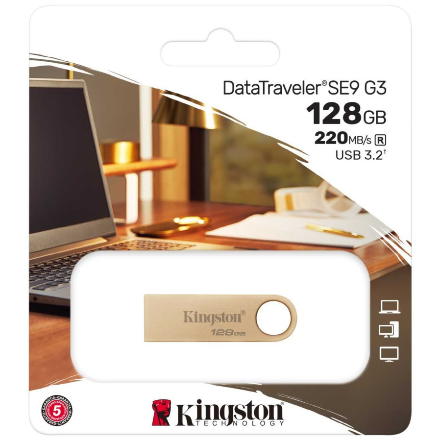 Kingston DATTRAVELER SE9 G3 128GB USB 3.2 GEN 1 แฟลชไดรฟ์ แฟลชไดรฟ์ แฟลชไดรฟ์ DTSE9G3/128GB