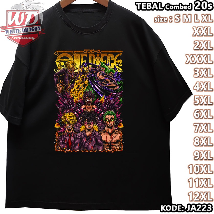 ONE PIECE เสื้อยืดขนาดใหญ่รหัส JA223 JUMBO 2XL 3XL 4XL 5XL 6XL 7XL 8XL 9XL 10XL 11XL 12XL