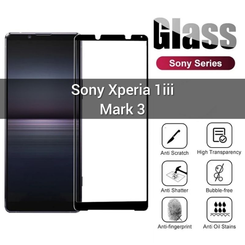 กระจกนิรภัย Sony Xperia 1 iii mark 2.5D รายชื่อสีดํา Anti Scratch Xperia 1iii 1III Mark สาม