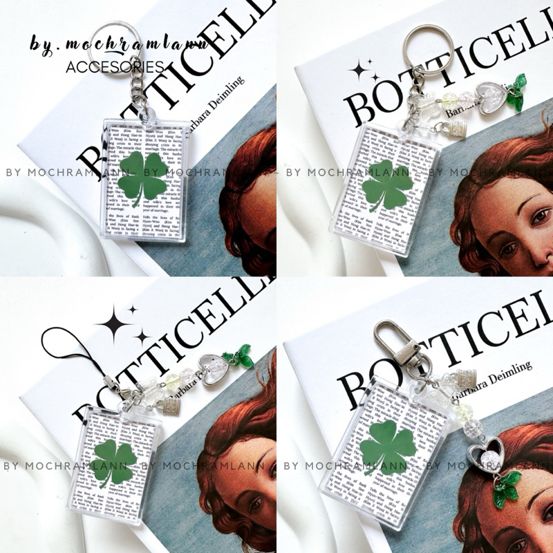 GANTUNGAN QUEEN OF TEARS CLOVER KEYCHAIN / PHONE CHARM LEAF / KEYRING / CLOVER HONG HAE IN KEYCHAIN 