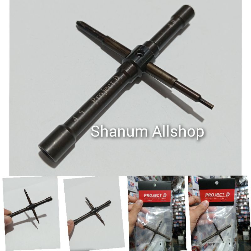 REP TAMIYA MULTI TOOLS PROJECT D SHOCK KEY / LOCKNUT KEY 4.0 - 4.5MM HEX + SCREW