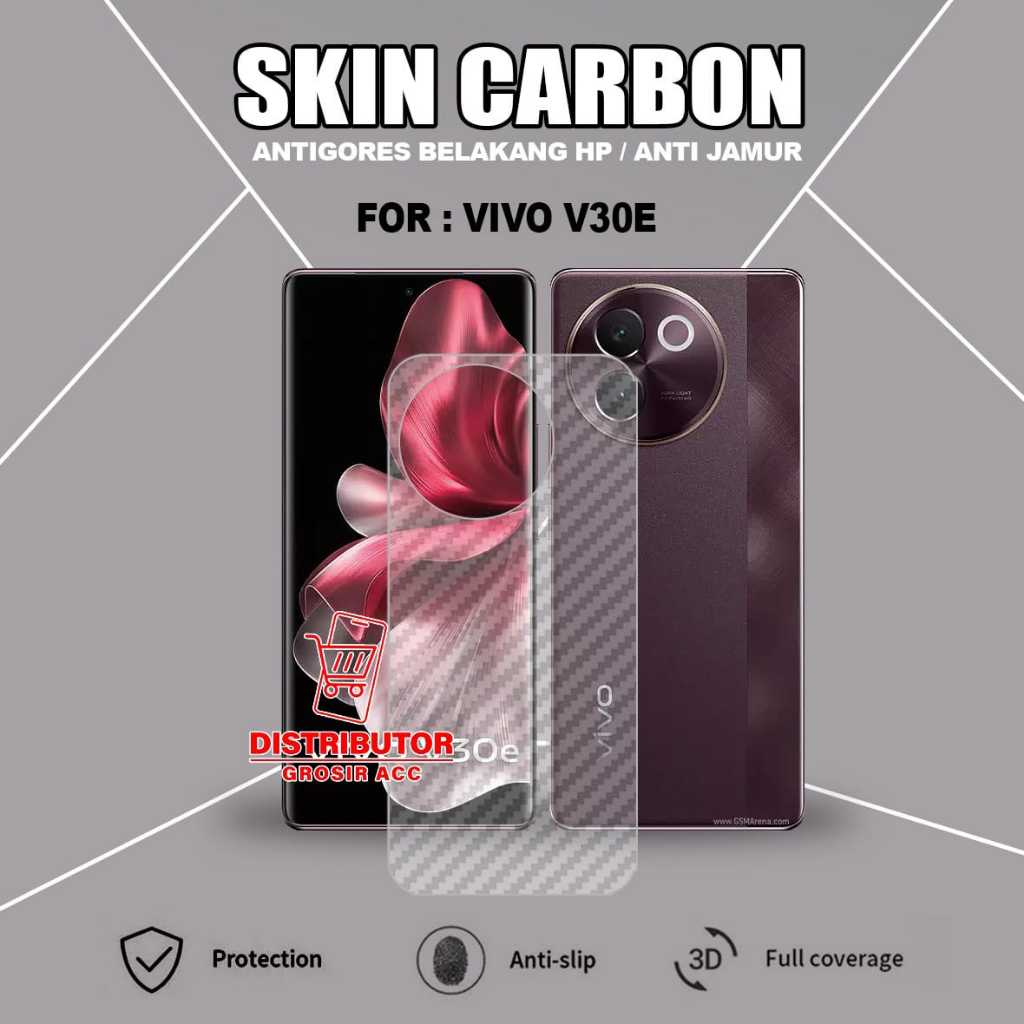 VIVO V17 PRO VIVO V30 VIVO V30 PRO VIVO V30E SKIN CARBON TRANSPARENT ANTI-SCRATCH BACK VIVO V17 PRO 