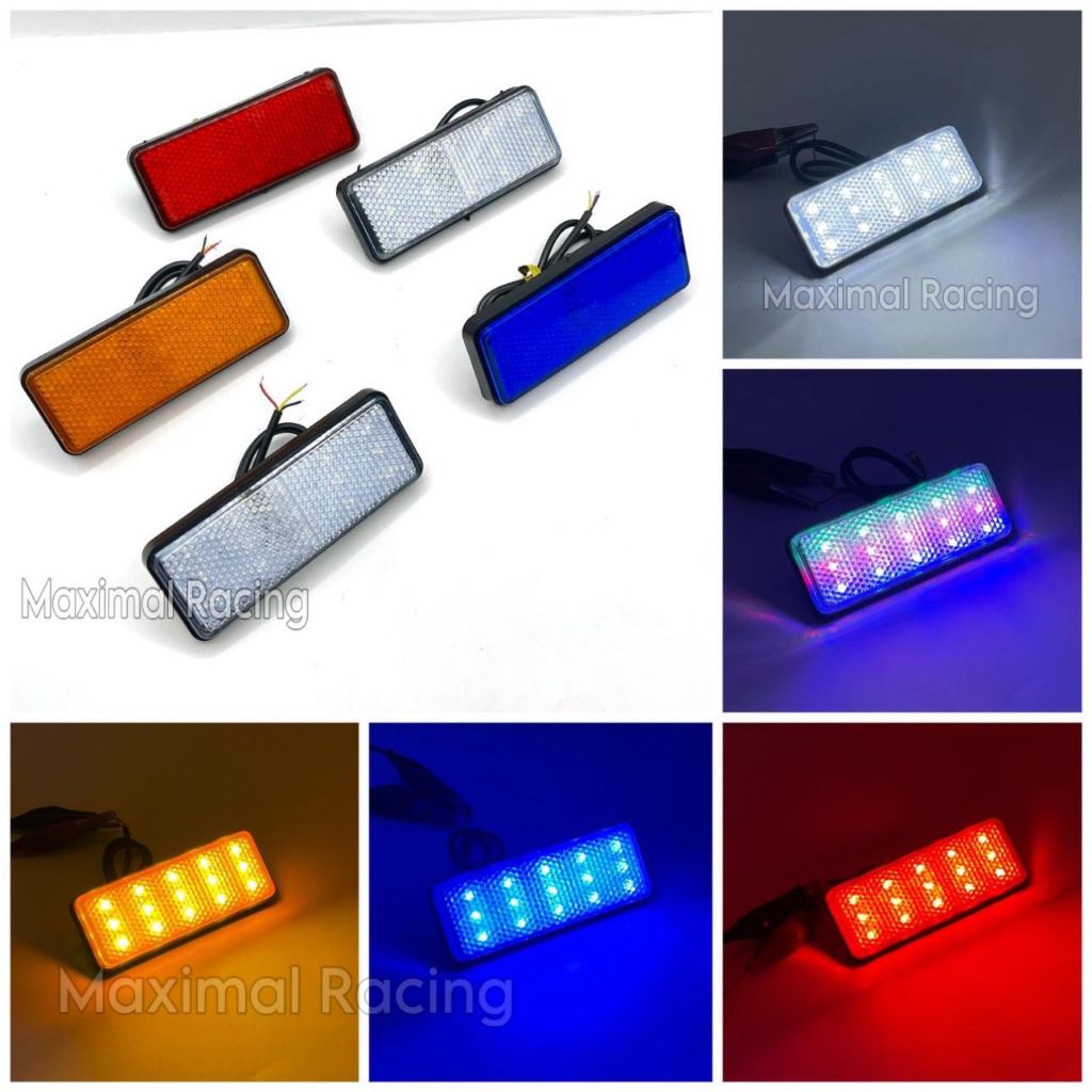 MATA LED รถจักรยานยนต์ไฟเบรกหยุดเพิ่มเติม 2 โหมดกระพริบ / ไฟตาแมวรถจักรยานยนต์สากล