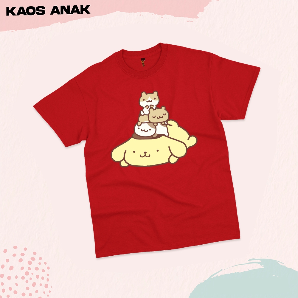 Pompompurin Sanrio Unisex Character Girls T-Shirt อายุ 1 2 3 4 5 6 7 8 9 10 ปี
