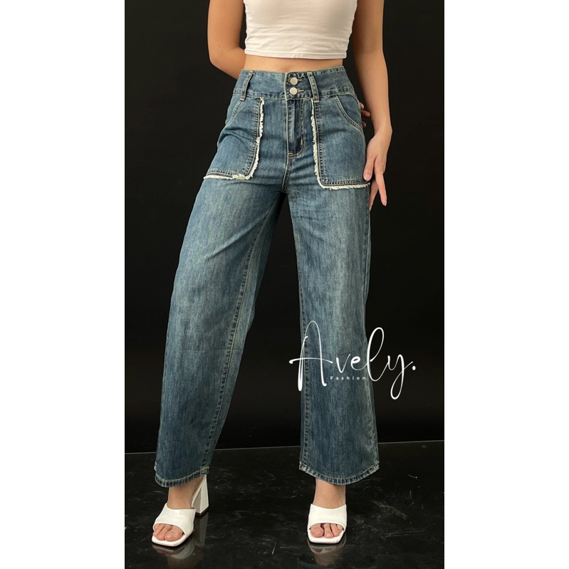AVELY - กางเกงยีนส์เดนิมผู้หญิง Cecelia