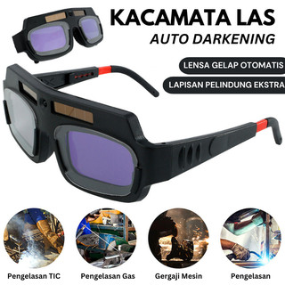 Kacamata Las Otomatis Auto Dark Welding Glasses Anti Silau Solar Dual Automatic Darkening Goggles