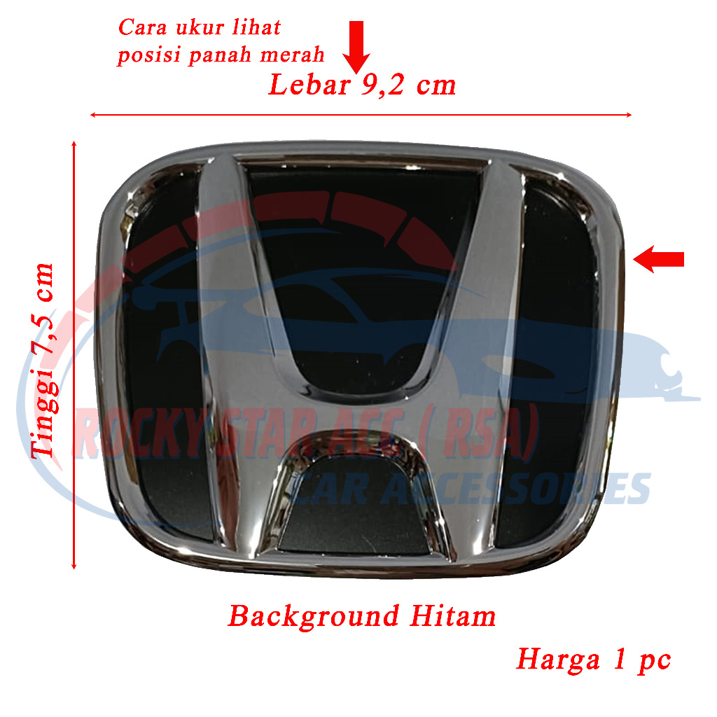 โลโก้สัญลักษณ์รถยนต์ H พื้นหลังสีดํา HRV / Civic / BRIO / Jazz / Mobilio / BRV / City - รูปที่ 2