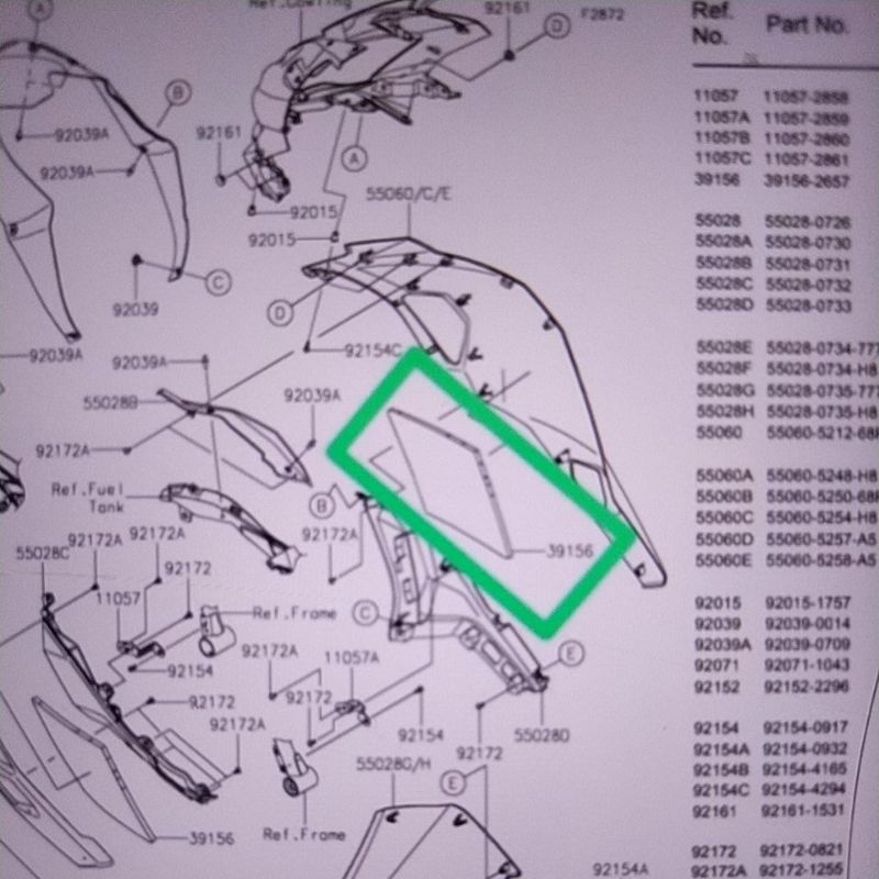 โฟมหรือฝาครอบแฟริ่งด้านหน้า kawasaki zx25r zx25 r zx 25r zx25rr zx25 rr zx 25rr เดิม kawasaki