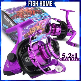 Sougayilang spinning pancing reel 1000-7000 size 5.2:1gear ratio Bodi seluruhnya terbuat dari logam Aluminum Spool Fishing Tackle Max Drag 10-20kg