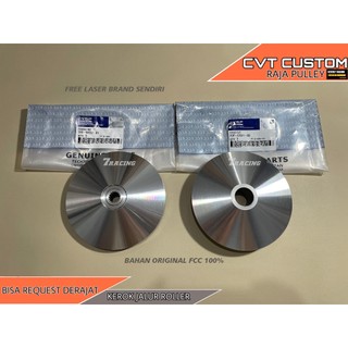 Pulley Puly Rumah Roller kirian custom SEMUA MATIC YAMAHA NMAX 155 AEROX 155 LEXI 125 XMAX 250 MIO M3 MIO S XEON 125 bahan FCC ORIGINAL CUSTOM Modif ori 13.5 13.8 derajat tujuhracing modofokasi ori