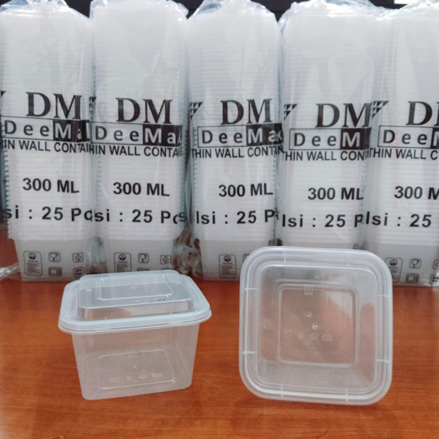 กล่องพลาสติก 300 ML SQUARE - ทินเนอร์ - 25 ชิ้น + ลิตร