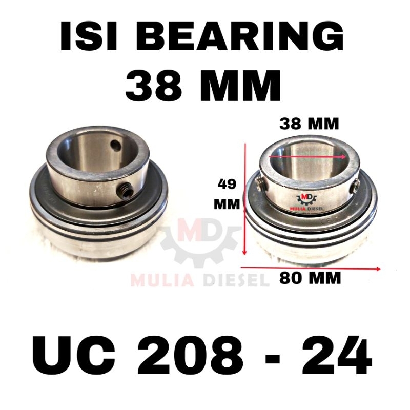หมอนบล็อกแบริ่งลาวาเติม UC 208 - 24 UC208 38MM