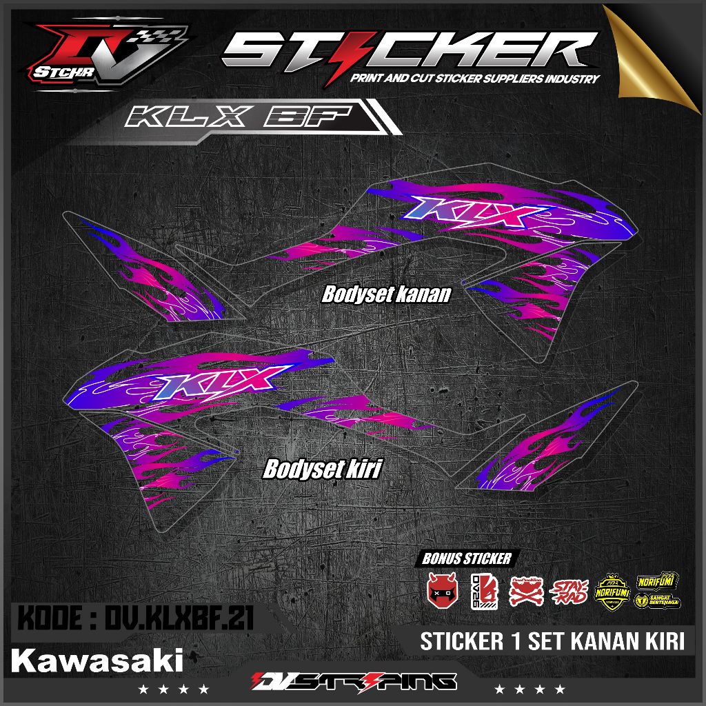 Striping Kawasaki Klx BF 150 SE โปร่งใส Variation Klx สติกเกอร์โปร่งใส