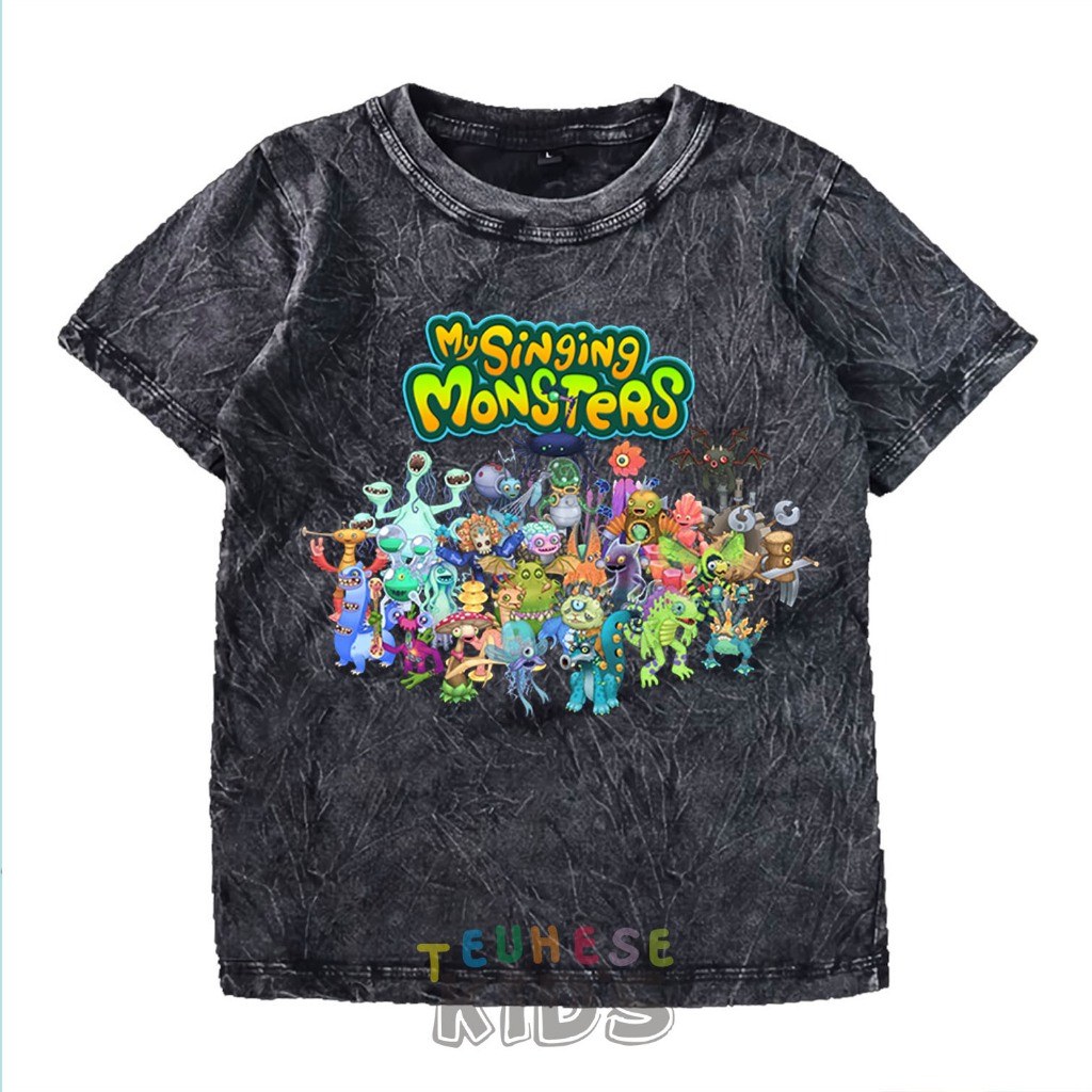 (FREE NAME) ล้างด้านบนสําหรับเด็กด้วยเกม "MY SINGING MONSTER ETHEREAL WORKSHOP" CHARACTER motif วัสดุผ้าฝ้าย 24s พรีเมี่ยม (UPDATE MONSTER)