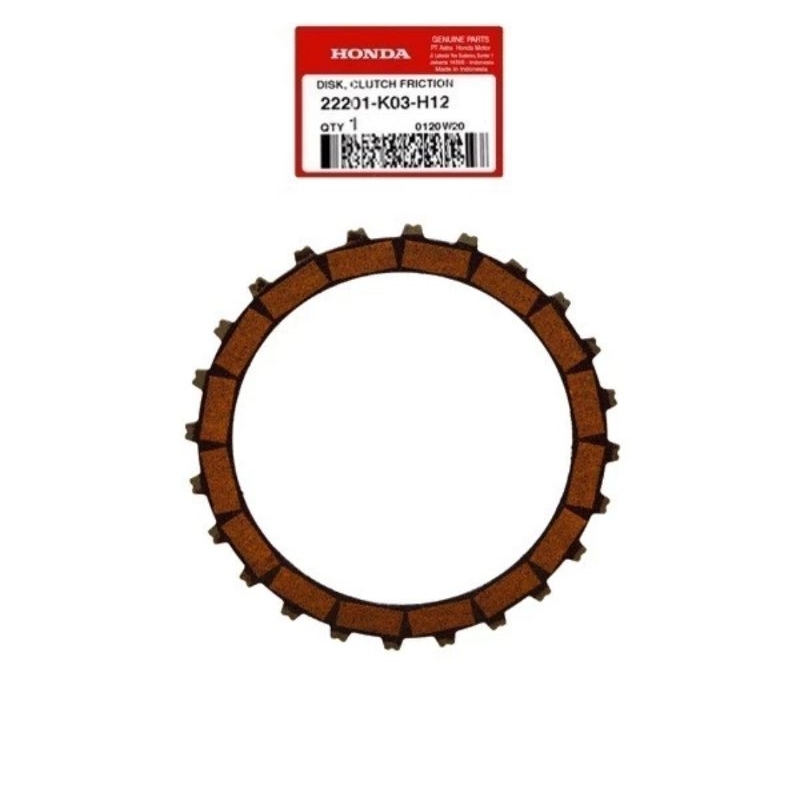 แผ่นคลัช CB150 R LED, Sonic 150, New CBR150 R, Supra GT, CB150 X 22201K03H12 ORIGINAL AM