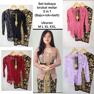 Setelan Kebaya Jadi Sofia Bet Panjang Rok Prada Obi Belt Sale Setelan Kebaya Dewasa Kebaya Bali Brokat Sovia Bed Lengan Panjang Baju Kebaya Wanita Kutubaru Modern Encim Kartini Wisuda Pakaian Adat Bali Jawa Anak SMP SMA