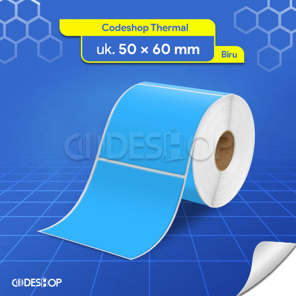 Codeshop Thermal Label 50 x 60 mm Blue Color Print Barcode Xprinter Sticker