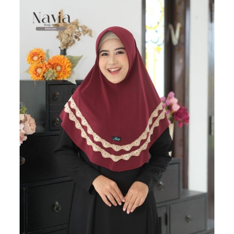 Azamka - Navia Bergo - ฮิญาบลูกไม้ระดับพรีเมียม