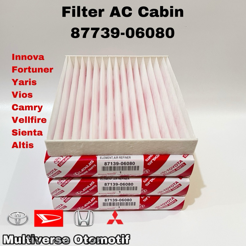 กรองแอร์เดิม AC สําหรับ innova Fortuner Yaris Vios Camry Vellfire Alphard tis Sieta 87139-06080